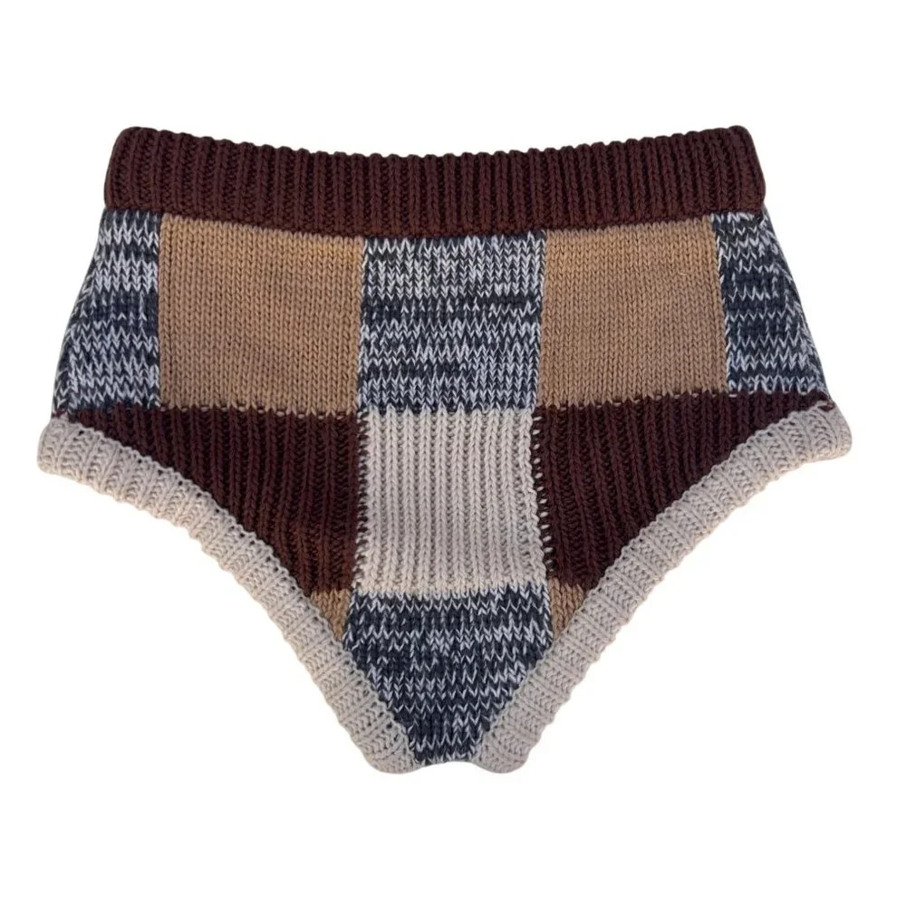 For Love And Lemons Finley Sweater Shorts Brown Size S - Picture 6 of 8